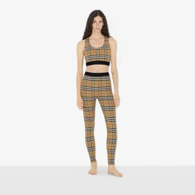 Check Stretch Jersey Leggings