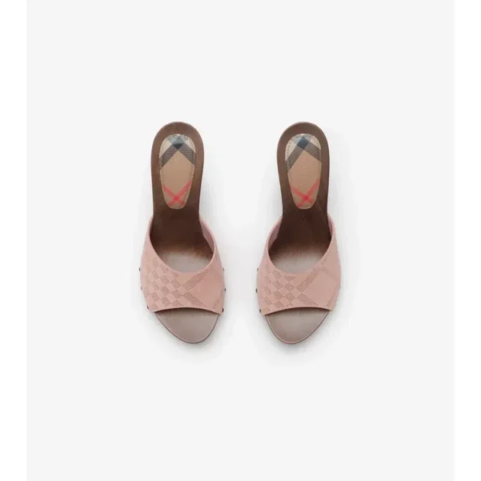 Check Suede Potter Mules 