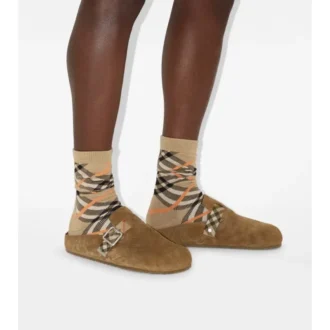 Check Suede Urchin Clogs