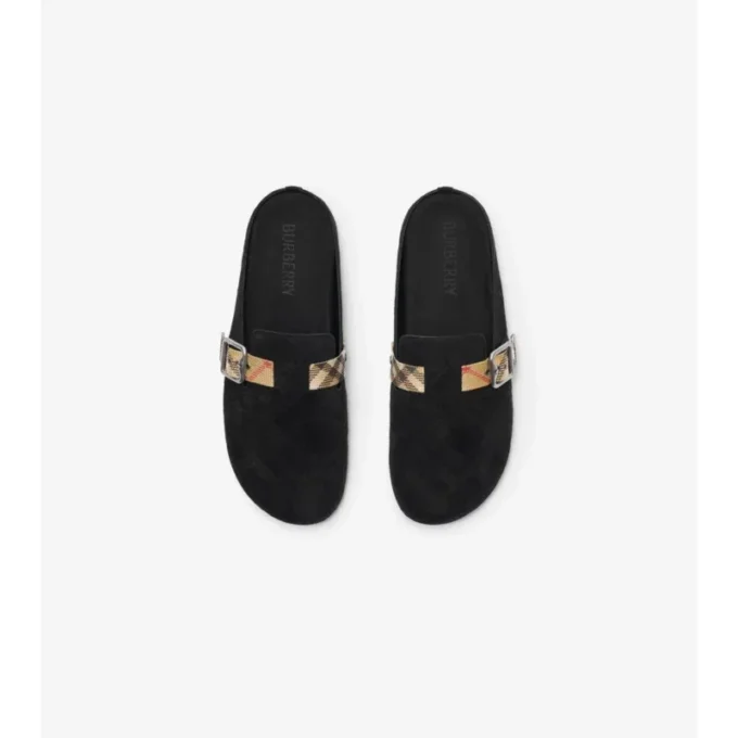 Check Suede Urchin Clogs