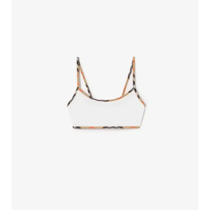 Check Trim Bikini Top