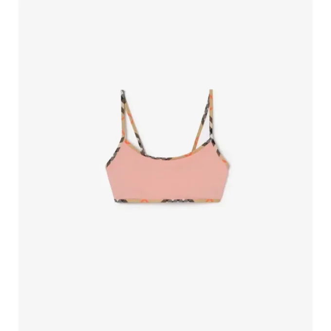 Check Trim Bikini Top