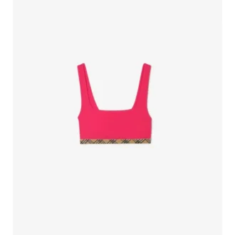 Check Trim Bikini Top