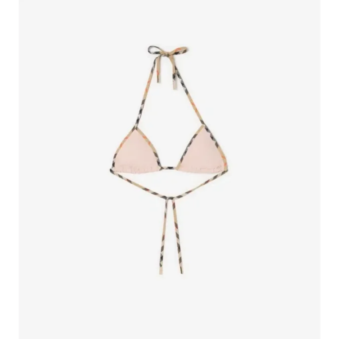 Check Trim Bikini Top