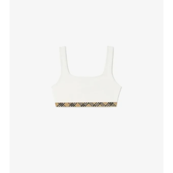 Check Trim Bikini Top