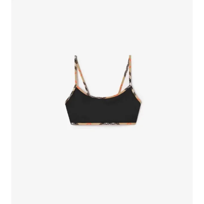 Check Trim Bikini Top