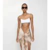 Check Trim Bikini Top