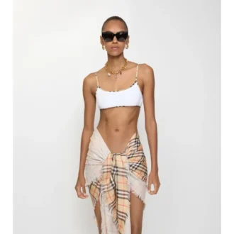 Check Trim Bikini Top