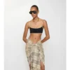 Check Trim Bikini Top