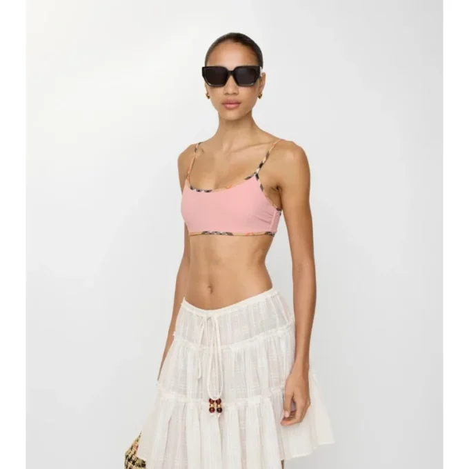 Check Trim Bikini Top