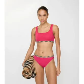 Check Trim Bikini Top