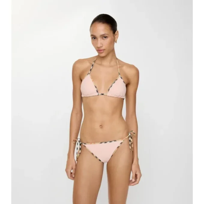 Check Trim Bikini Top