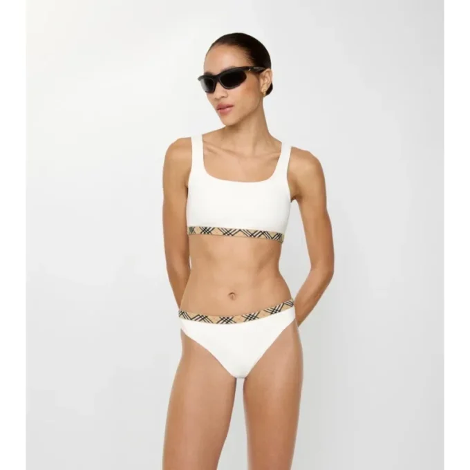 Check Trim Bikini Top