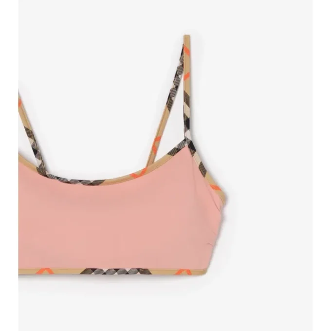 Check Trim Bikini Top