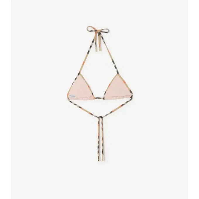 Check Trim Bikini Top