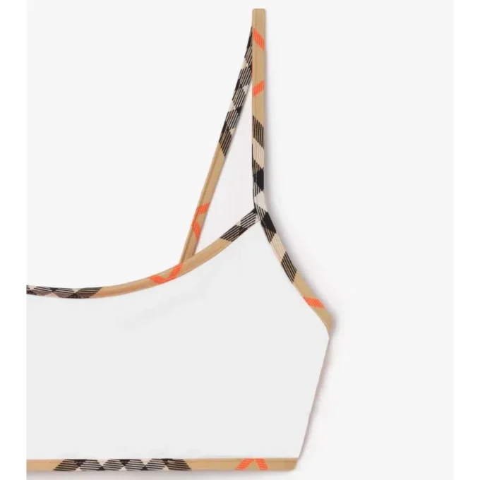 Check Trim Bikini Top