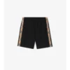 Check Trim Cotton Blend Shorts