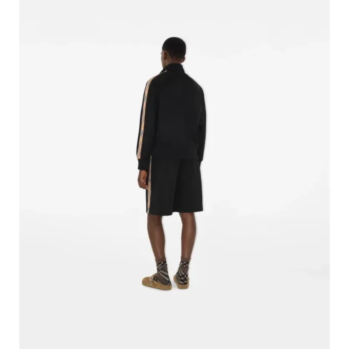 Check Trim Cotton Blend Shorts