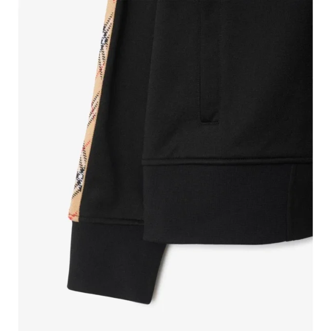 Check Trim Cotton Blend Track Jacket