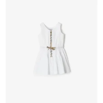 Check Trim Cotton Dress