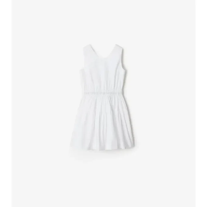 Check Trim Cotton Dress
