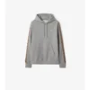 Check Trim Cotton Hoodie