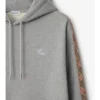 Check Trim Cotton Hoodie