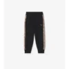 Check Trim Cotton Jogging Pants