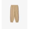 Check Trim Cotton Jogging Pants