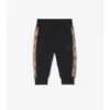 Check Trim Cotton Jogging Pants
