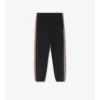 Check Trim Cotton Jogging Pants