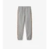 Check Trim Cotton Jogging Pants