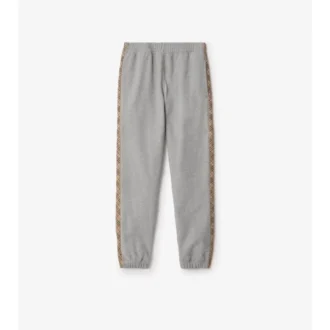 Check Trim Cotton Jogging Pants
