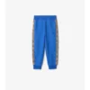 Check Trim Cotton Jogging Pants
