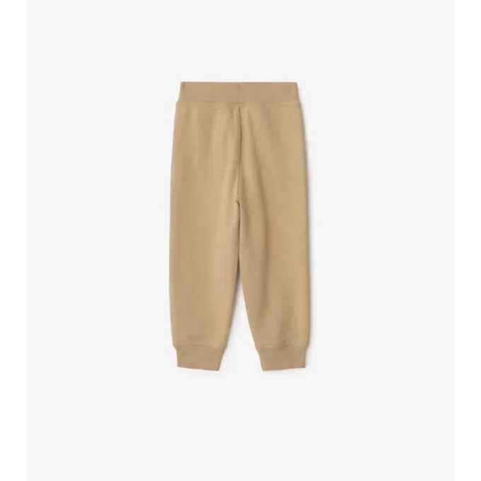 Check Trim Cotton Jogging Pants