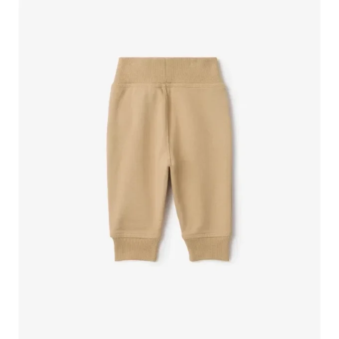 Check Trim Cotton Jogging Pants