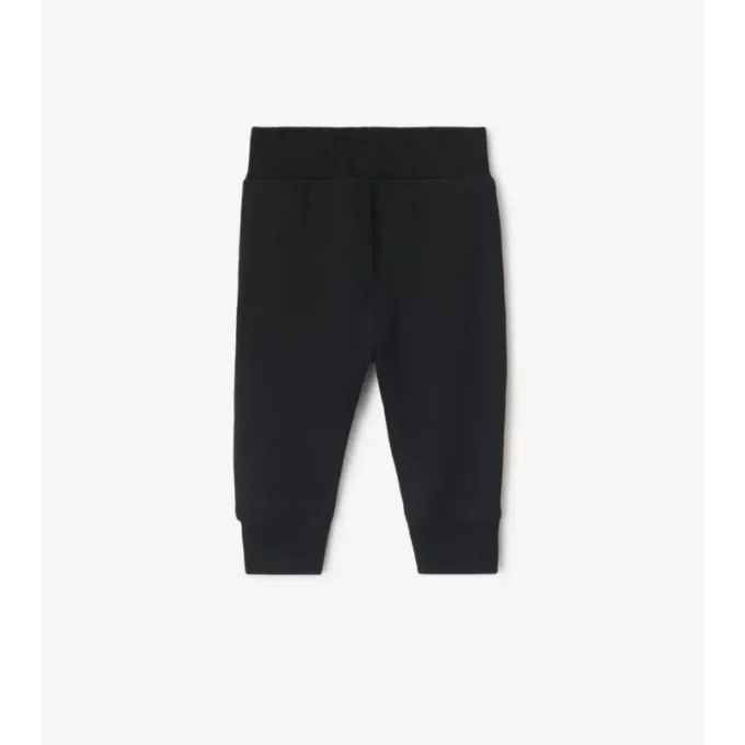 Check Trim Cotton Jogging Pants