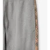Check Trim Cotton Jogging Pants