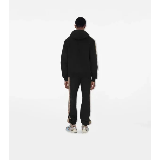 Check Trim Cotton Jogging Pants