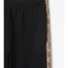 Check Trim Cotton Jogging Pants