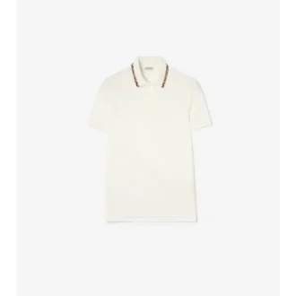 Check Trim Cotton Polo Shirt