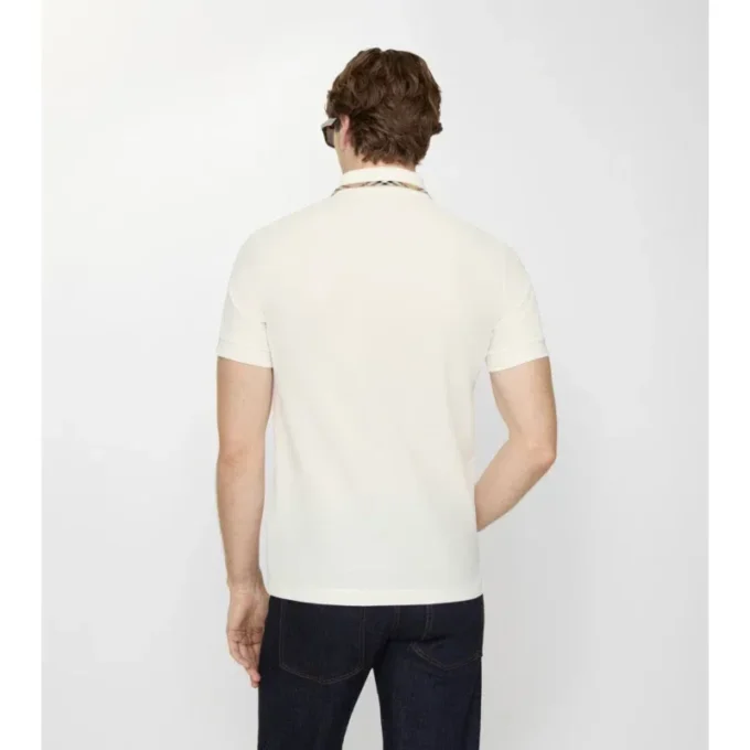 Check Trim Cotton Polo Shirt
