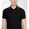Check Trim Cotton Polo Shirt