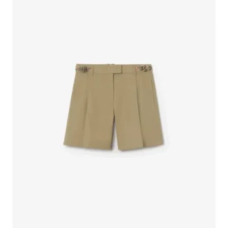 Check Trim Cotton Poplin Shorts