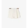 Check Trim Cotton Poplin Shorts