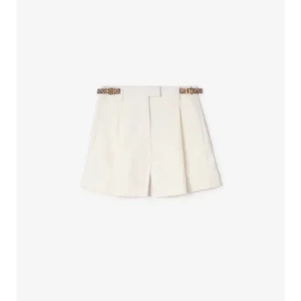 Check Trim Cotton Poplin Shorts