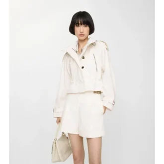 Check Trim Cotton Poplin Shorts