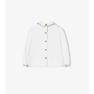 Check Trim Cotton Shirt