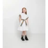 Check Trim Cotton Shirt Dress