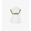 Check Trim Cotton Shirt Dress